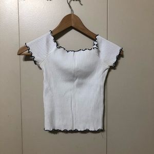 Zara Trafaluc White Off The Shoulder Top